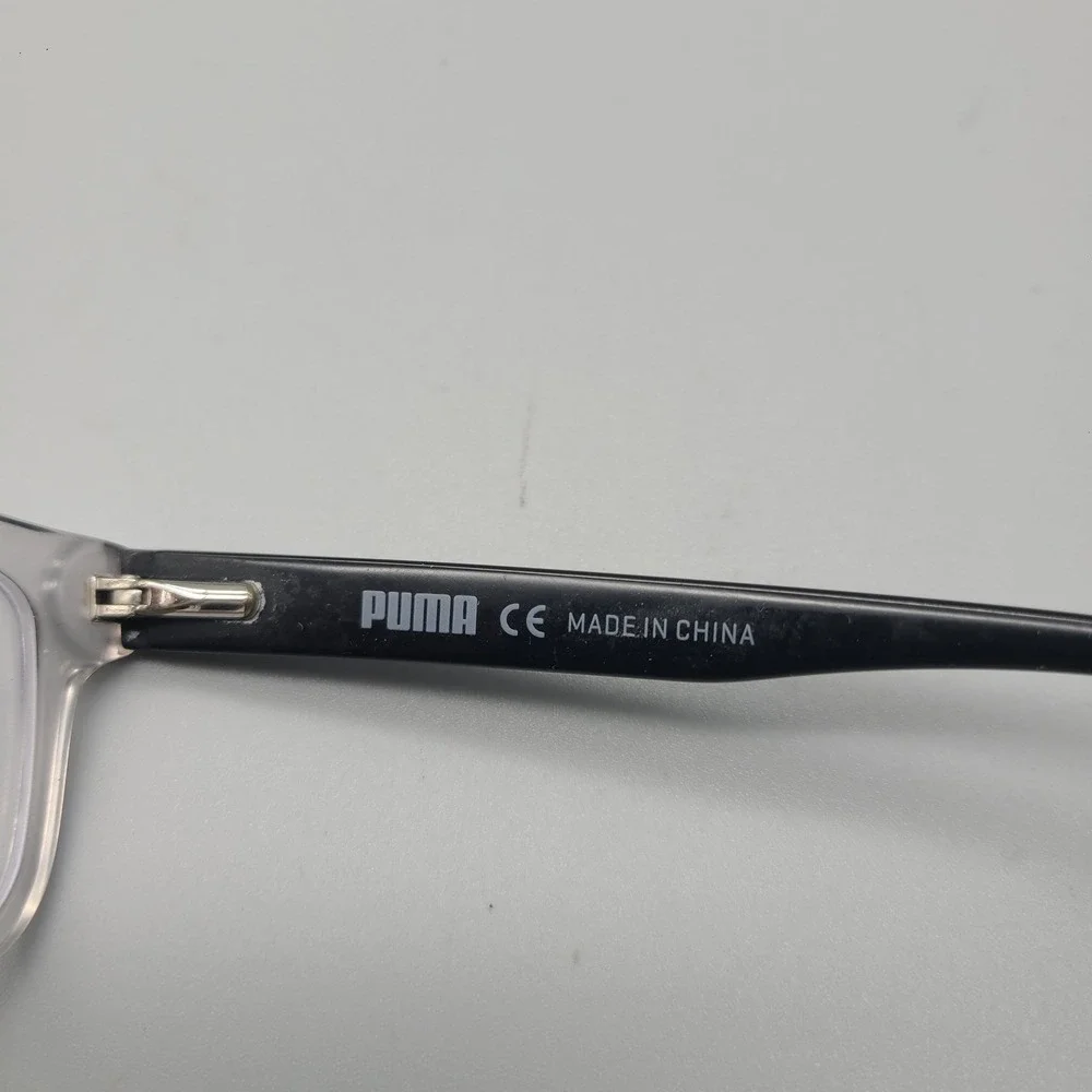 Puma Kids Clear Grey Black Rectangular Eyeglasses Frames PJ0046O 001 51-14-130